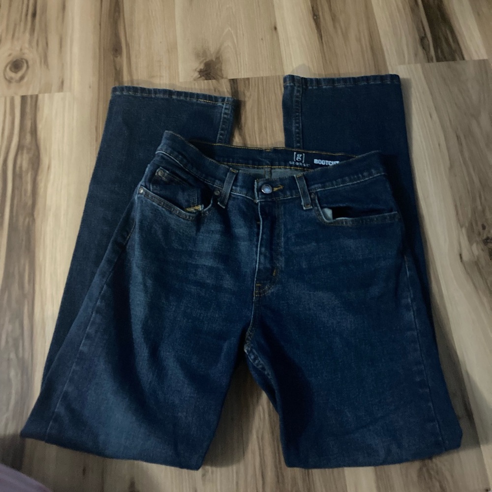 George Mens Bootcut dark Blue Denim Stretch Jeans 30x30